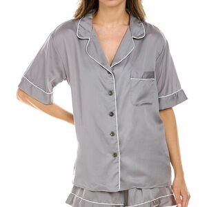 Ettitude Sateen Plus Short Sleeve PJ Shirt